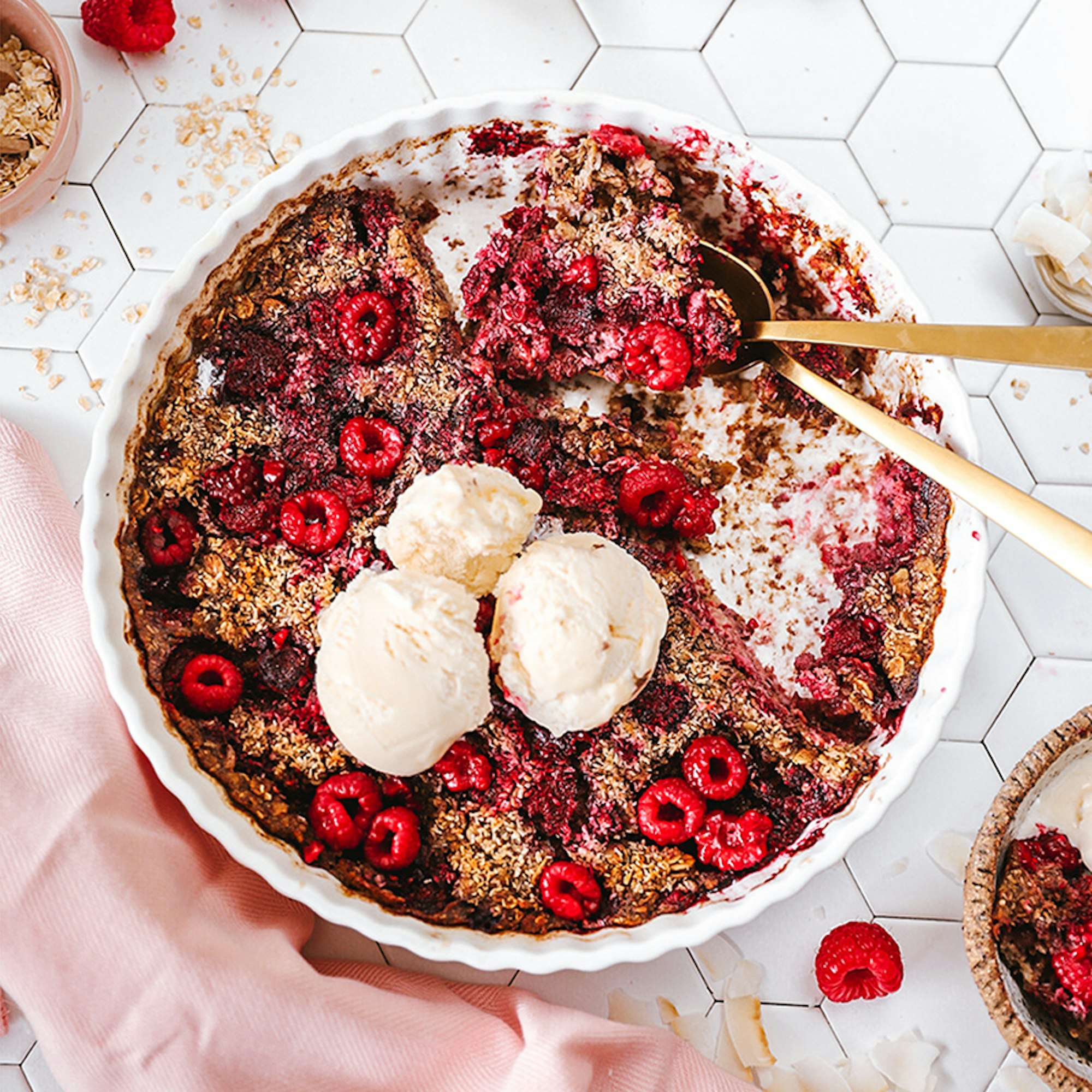 Raspberry Coconut Baked Oatmeal Recipe