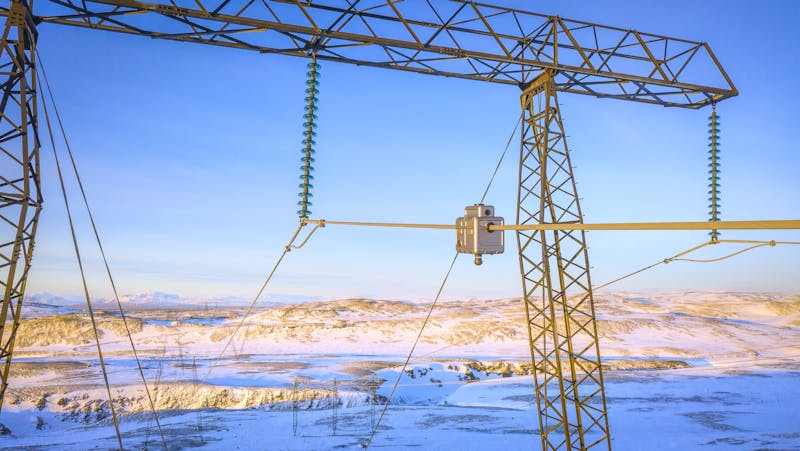 Laki Power monitoring station on a transmission line in Iceland
