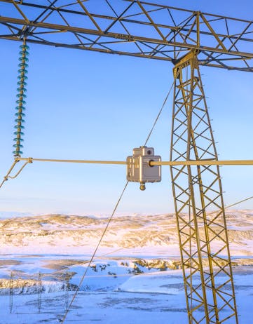 Laki Power monitoring station on a transmission line in Iceland