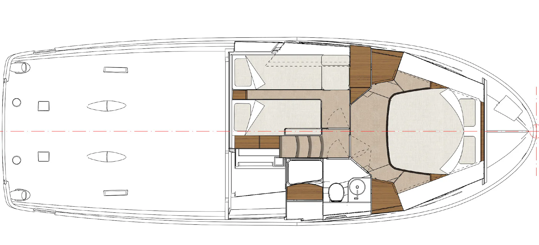 Greenline 40 Lower deck B layout