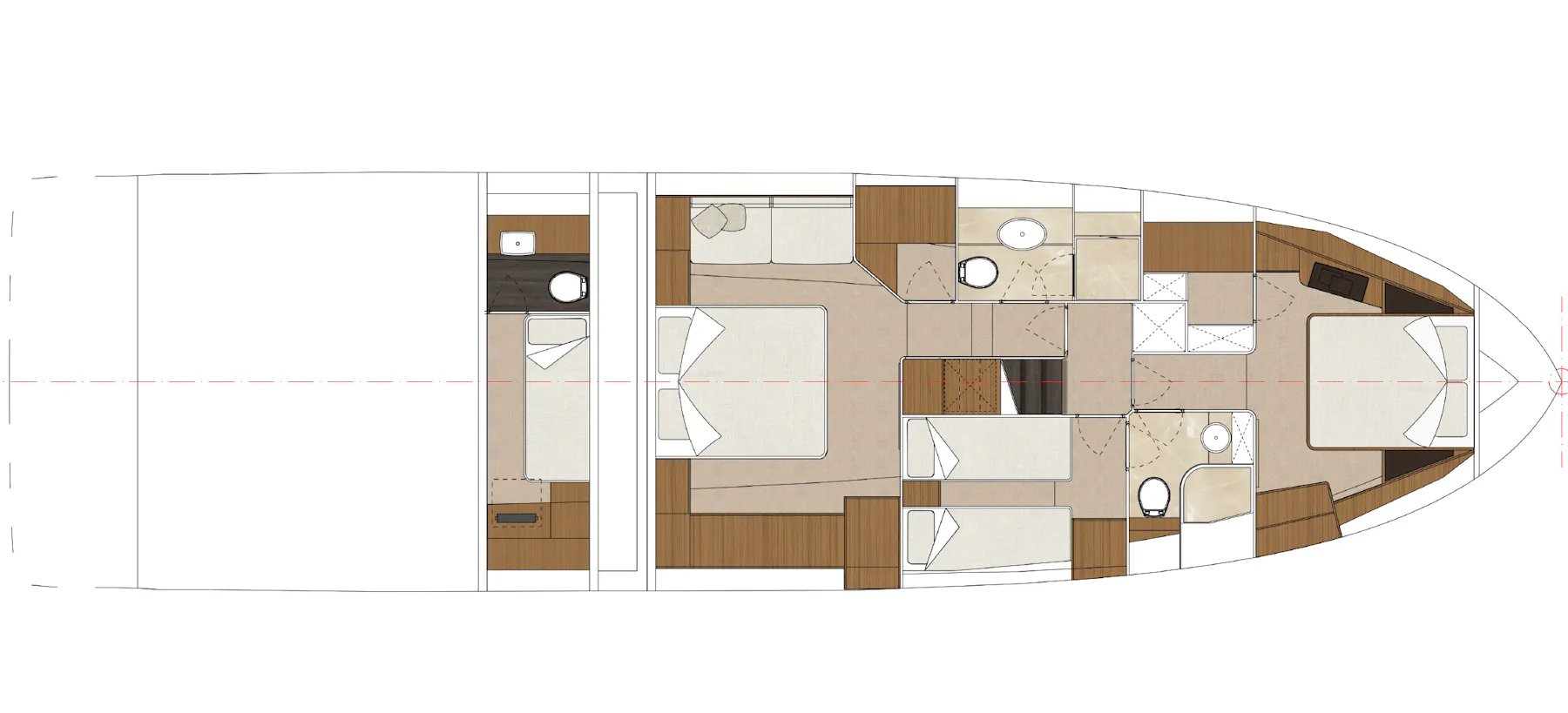Greenline 58 Fly Lower deck B (skipper) layout