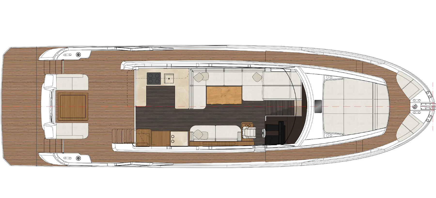 Greenline 58 Fly Main deck layout