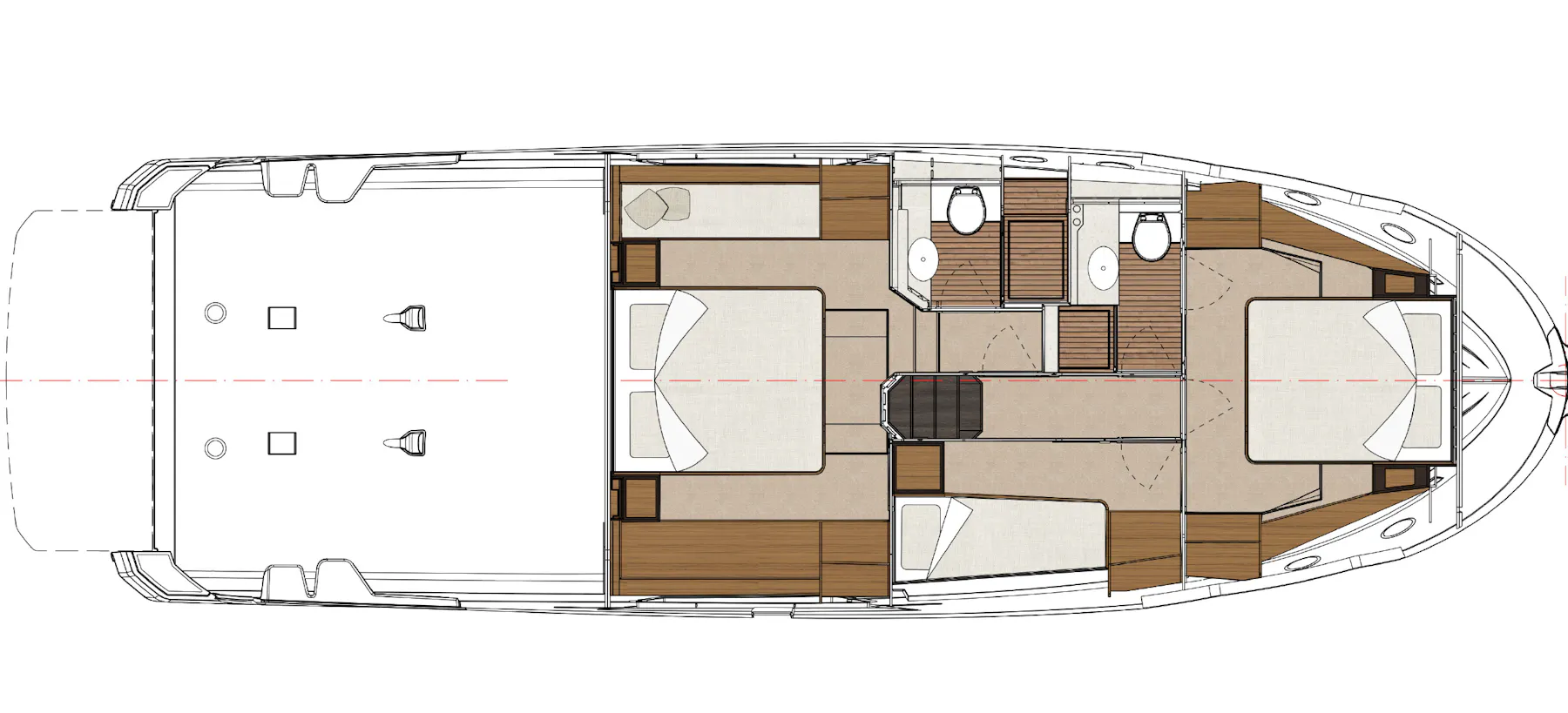 Greenline 45 Coupe Lower deck B layout