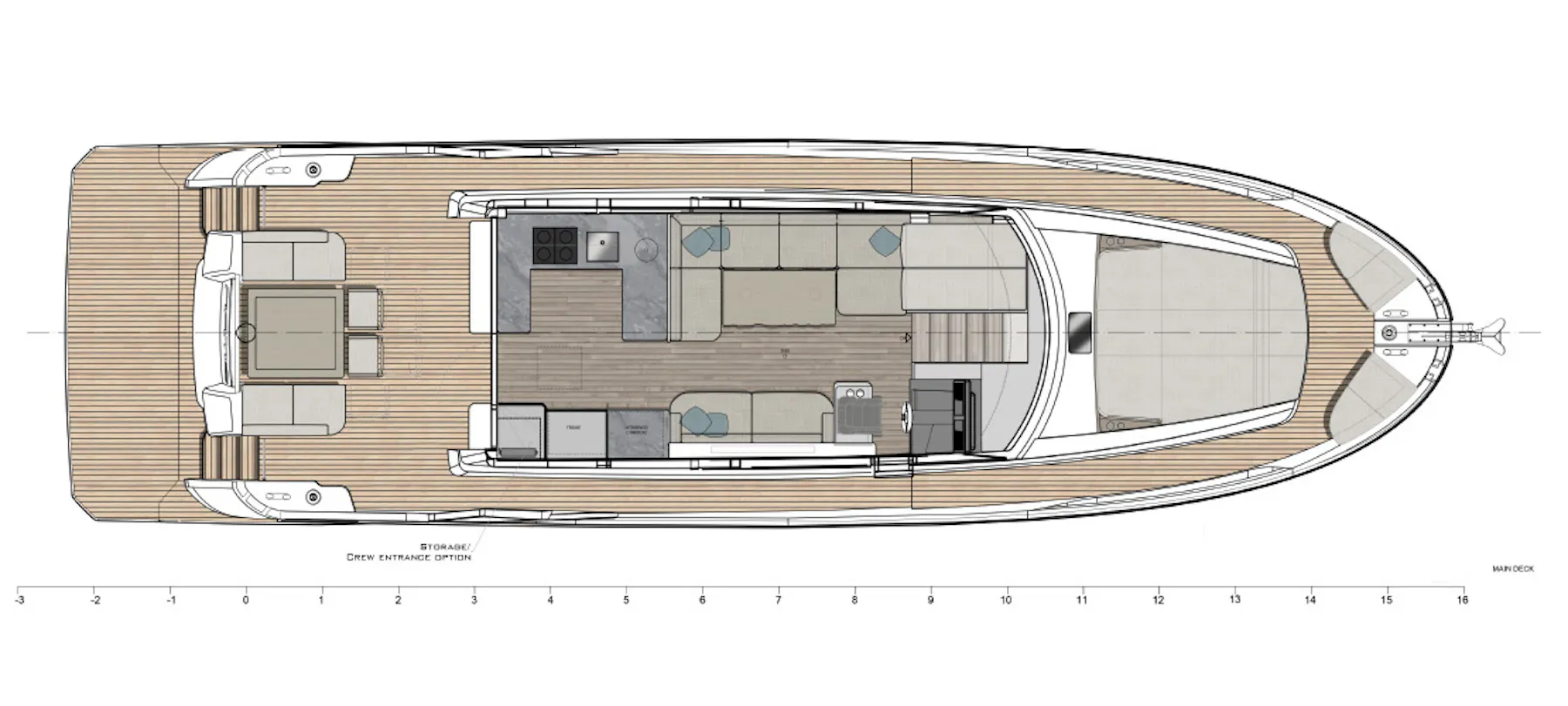 Greenline 58 Coupe Main deck layout