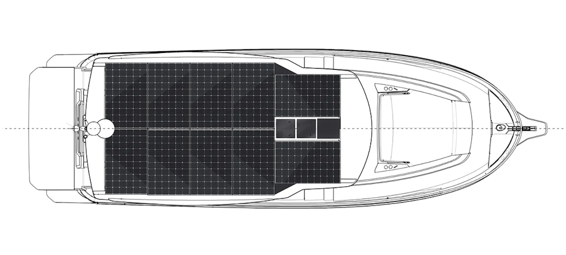 Greenline 42 Solar roof layout
