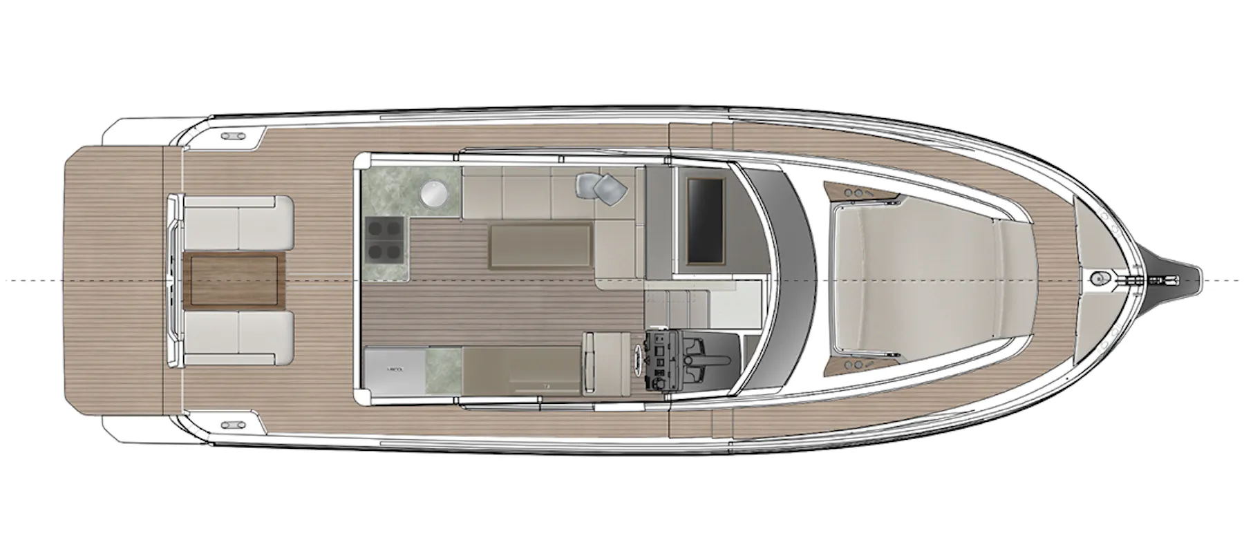 Greenline 42 Main deck A layout