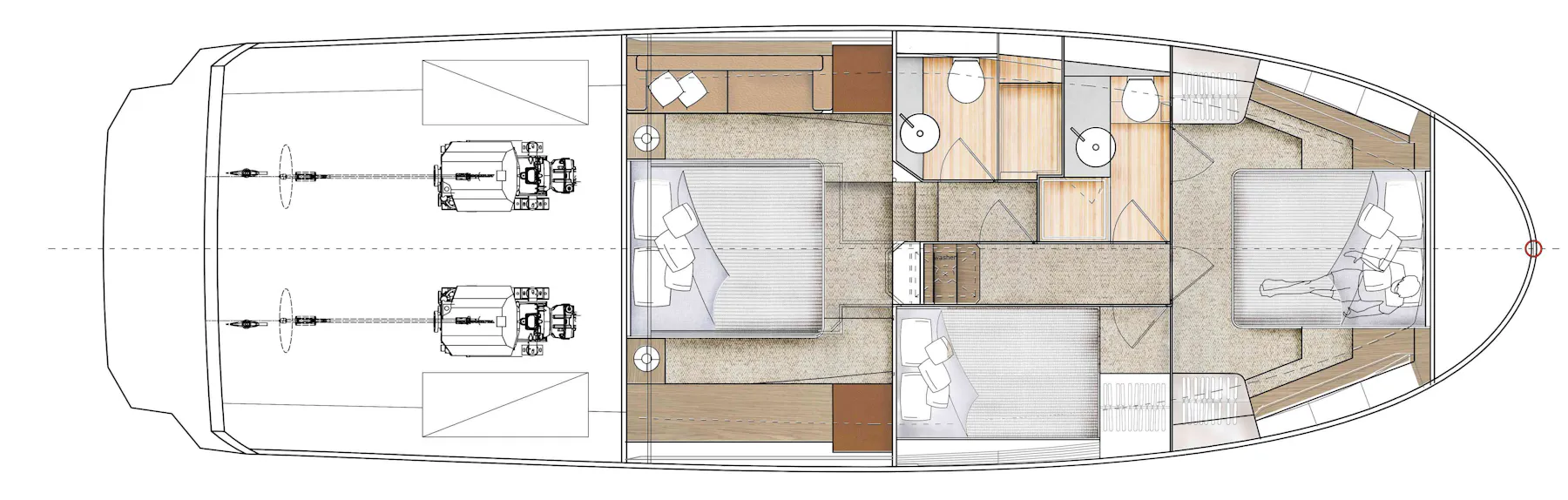 Greenline 45 Fly Lower deck B layout