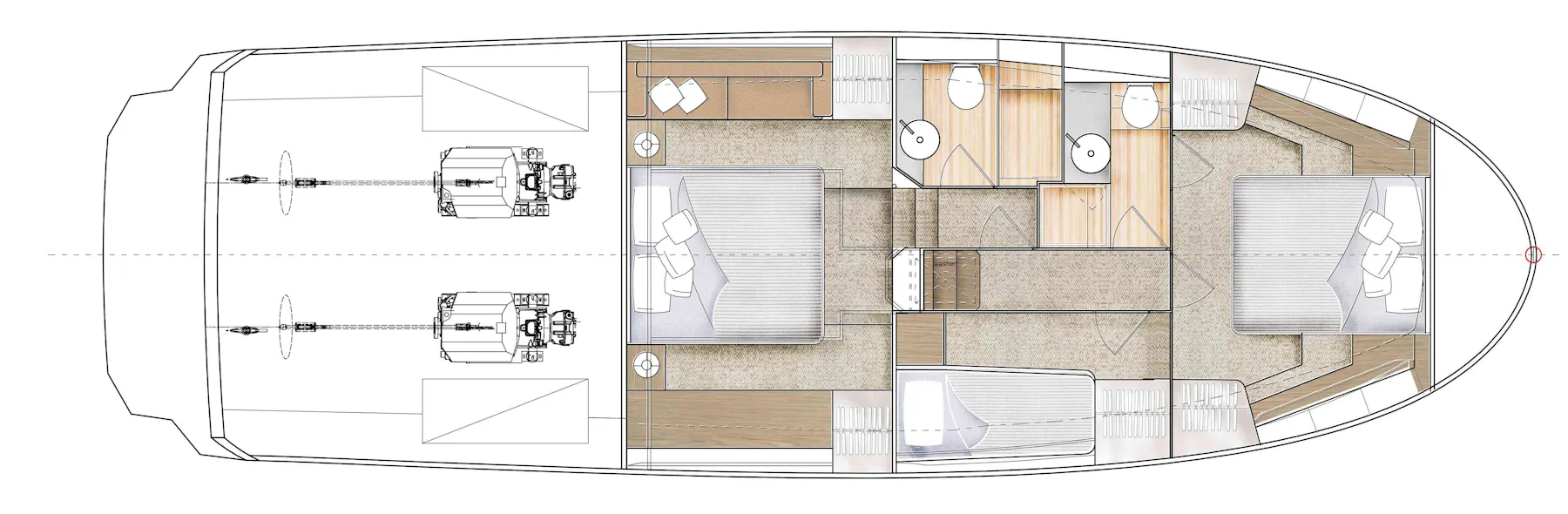 Greenline 45 Fly Lower deck C layout