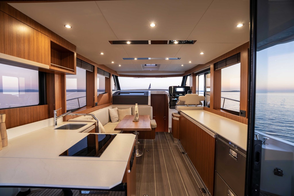 Greenline 42 salon from cockpit