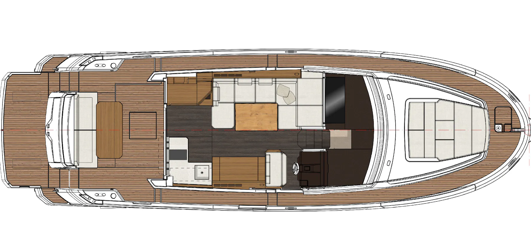 Greenline 45 Coupe Salon layout