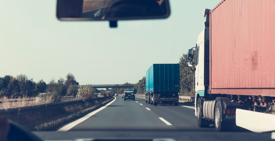trucks on a motorway