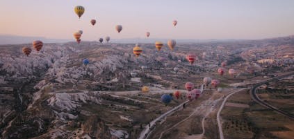 Balloons float