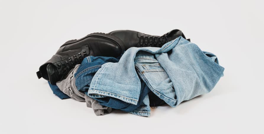 pile of old jeans