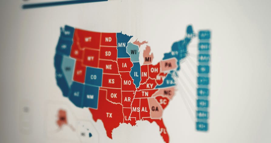 republican vs democratic vote map