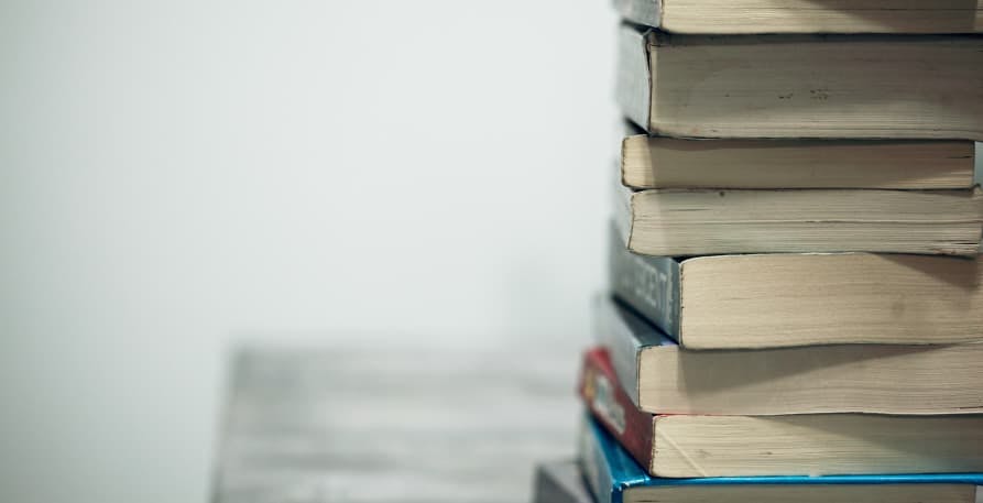 books piled up