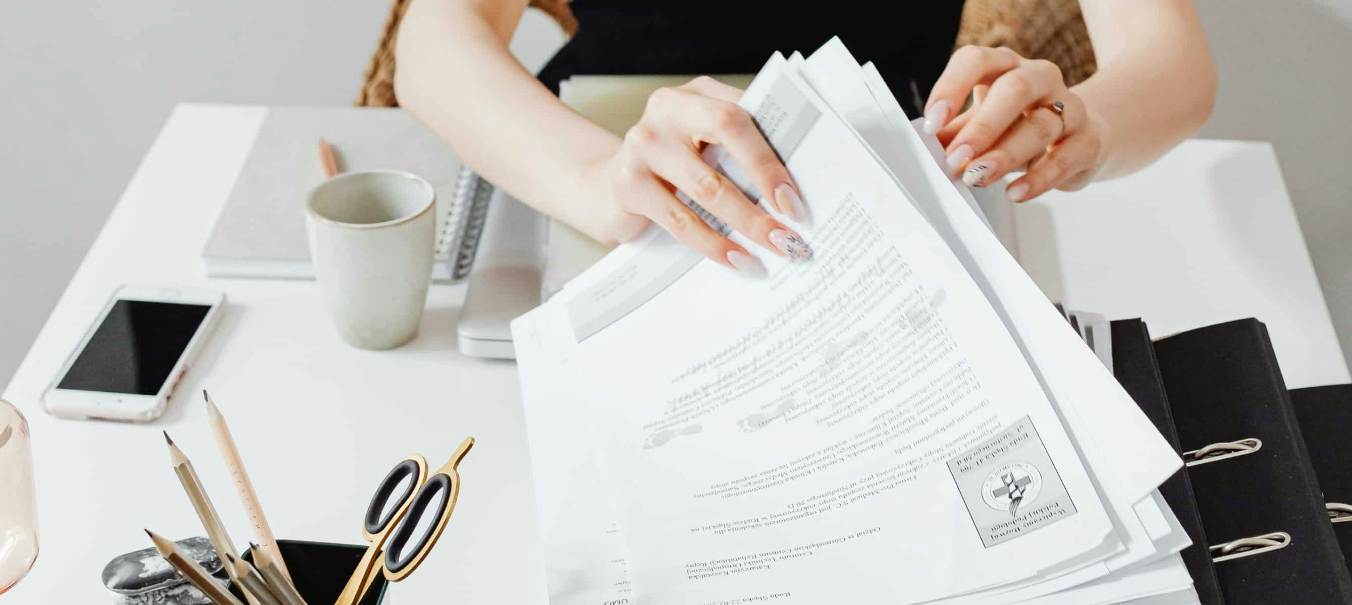 documents sur une table