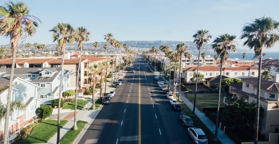 view of beach street in california