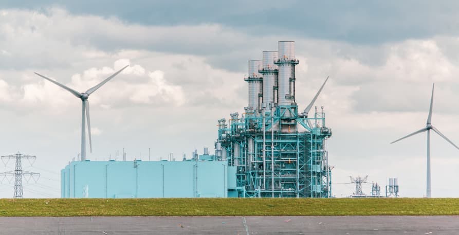 windmills and power plants