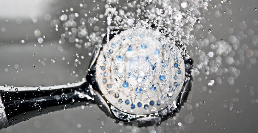 shower head with water coming out