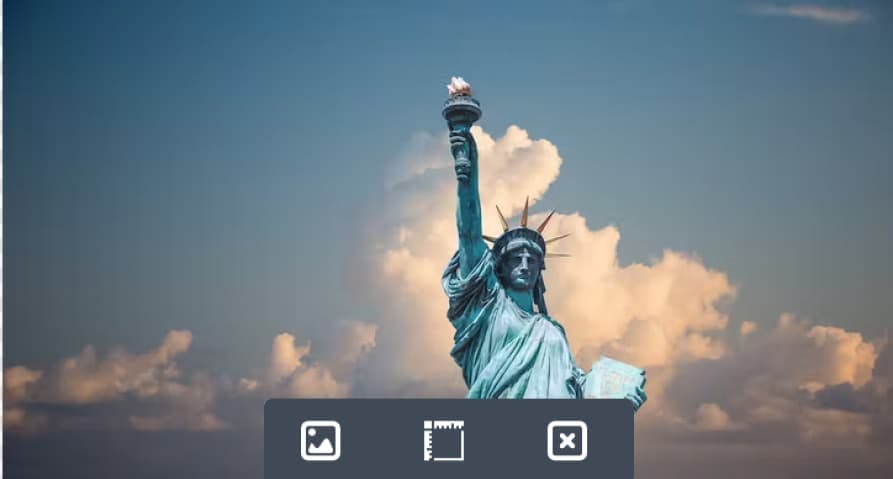 Statue of liberty, sky background 