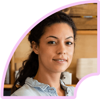 Icone avec femme souriante