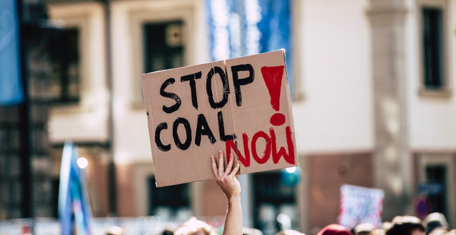 coal protest sign