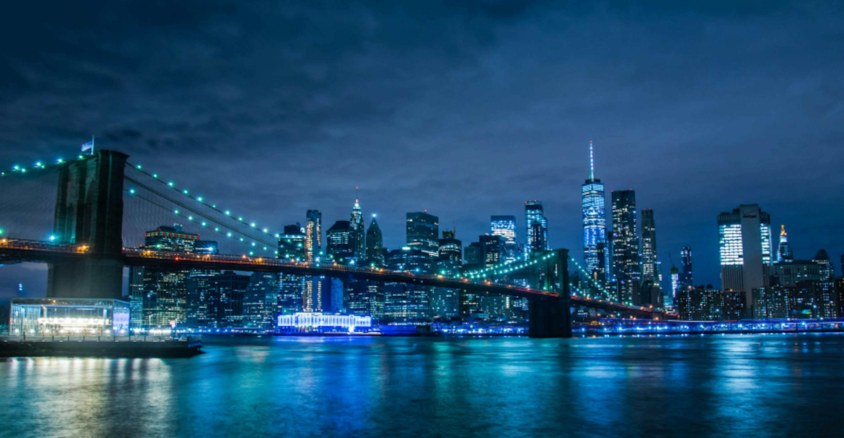 pebble brook beach view in brooklyn at night