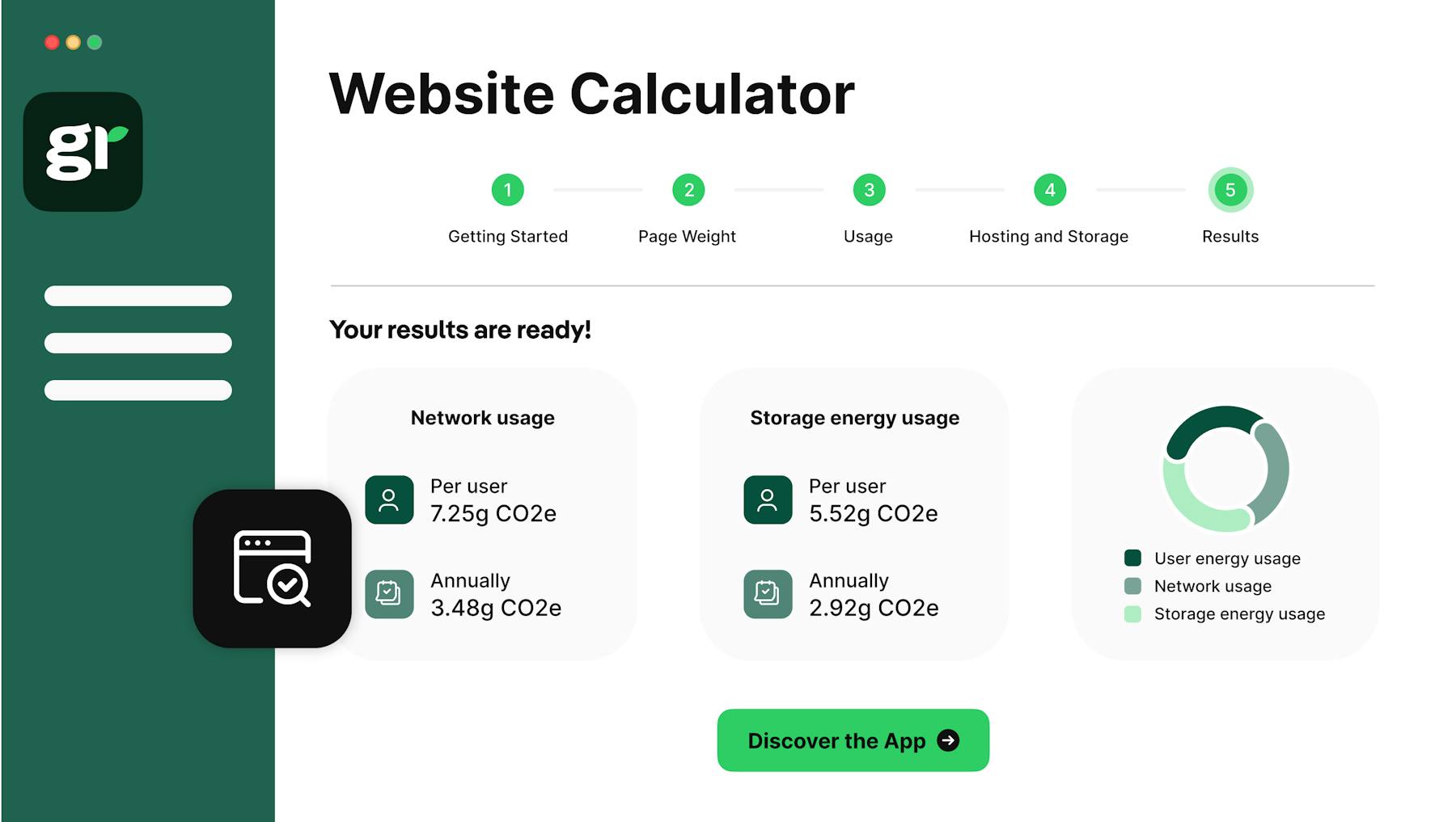 Greenly's website emissions calculator app
