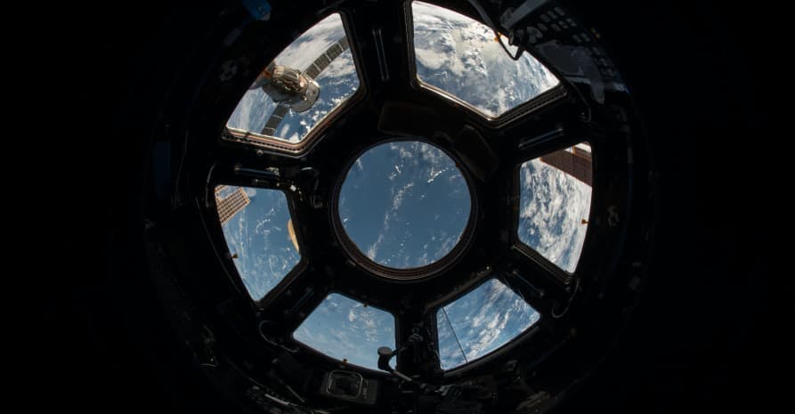 view from inside space shuttle