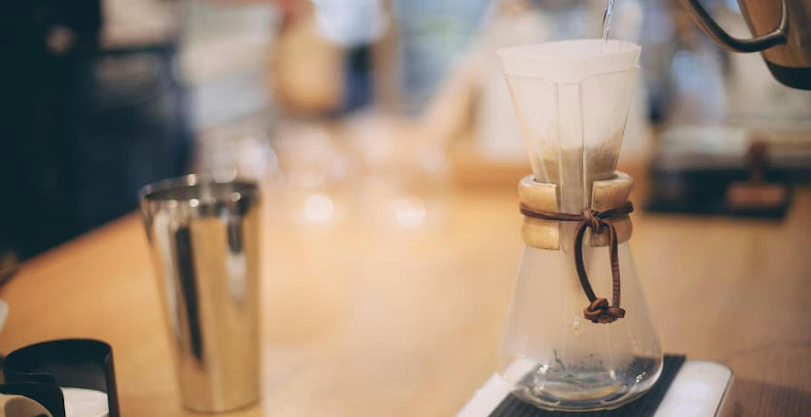 water filter in glass jar 