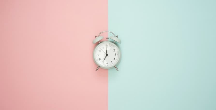 clock pastel pink left and blue right