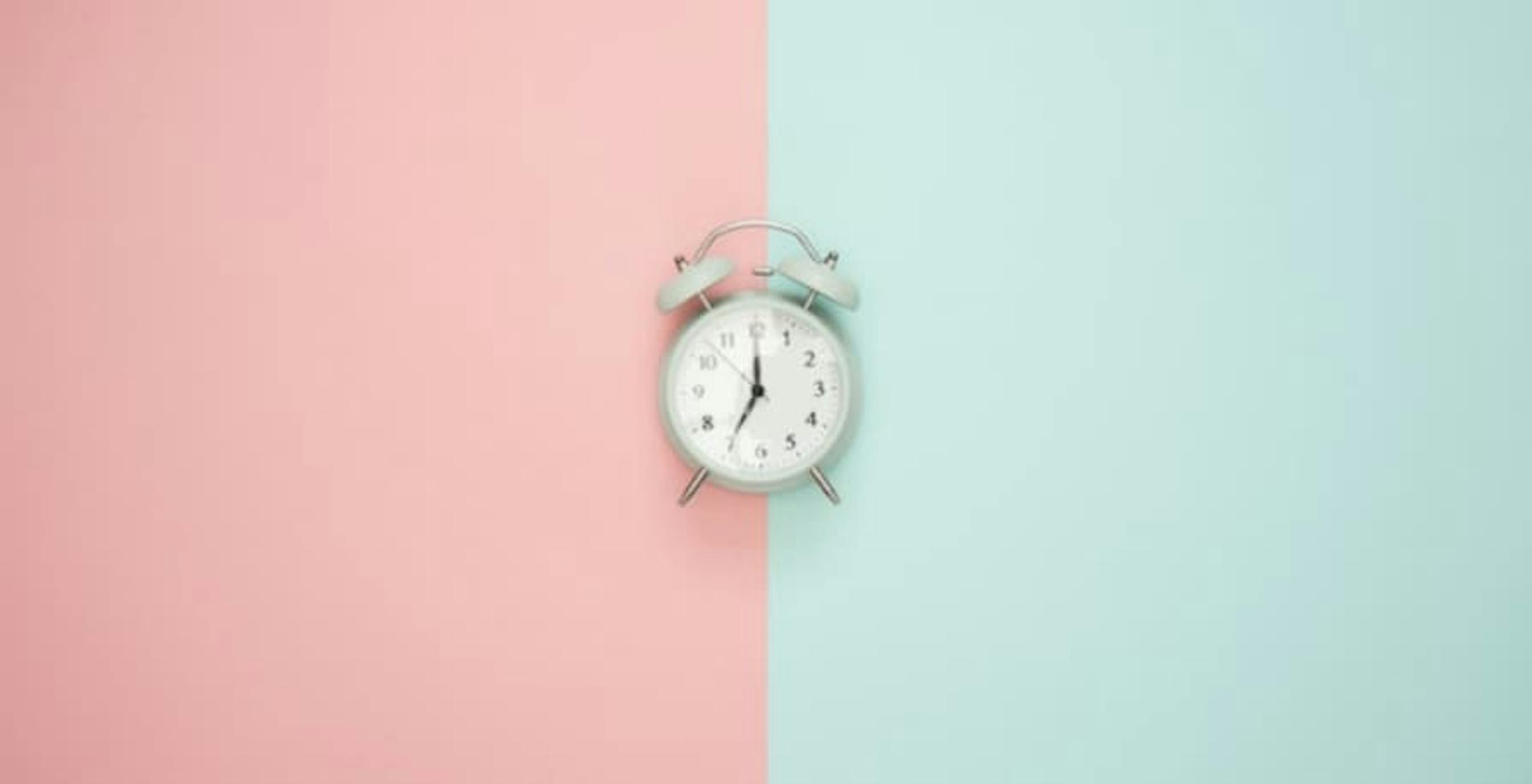 clock pastel pink left and blue right