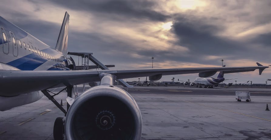 plane sitting on a runway