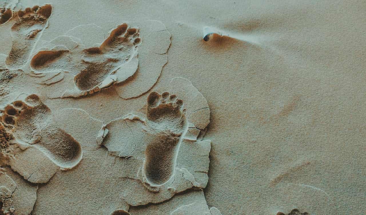Person Foot Prints on Sands