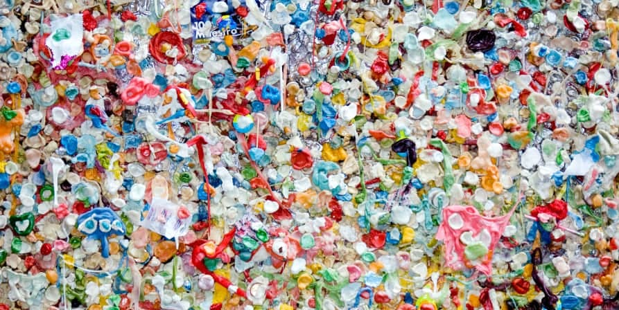 plastic piled up