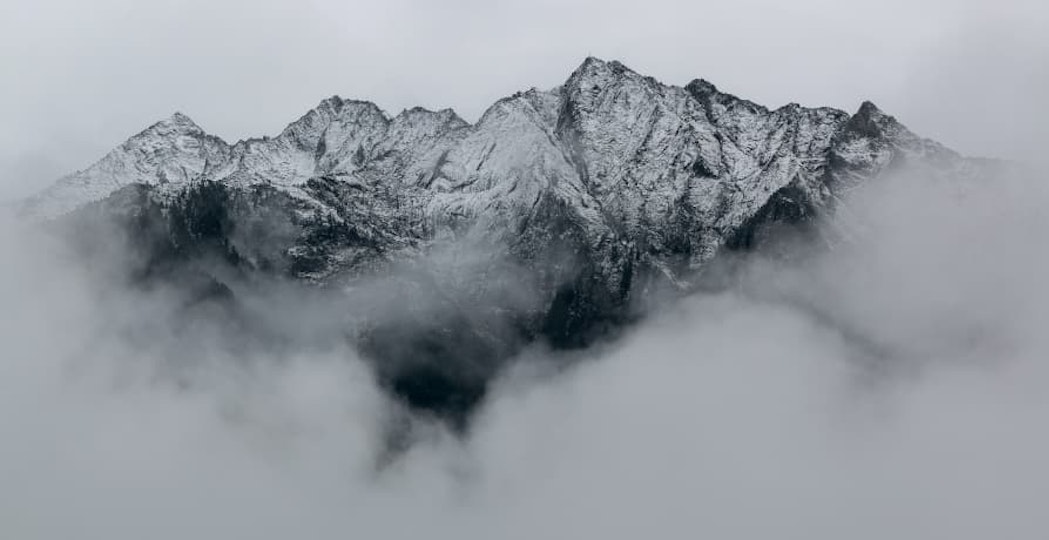 snow on mountains