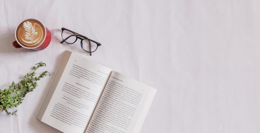 book with glasses and coffee