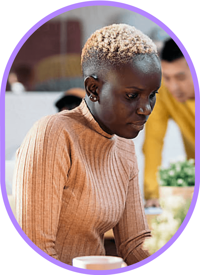 Woman focus on her work