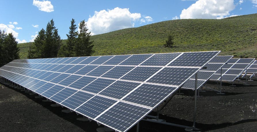 solar panels in the countryside