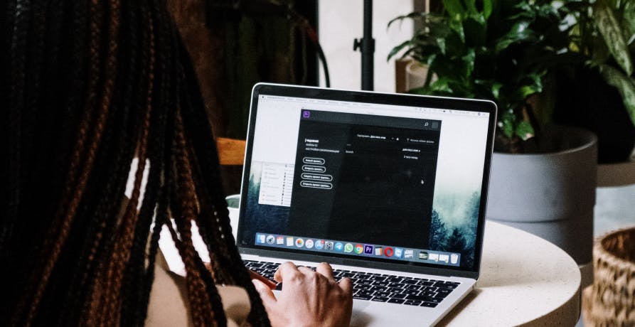 woman working on computer