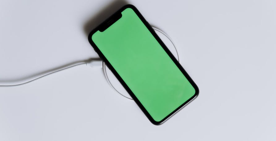 a green smartphone's screen