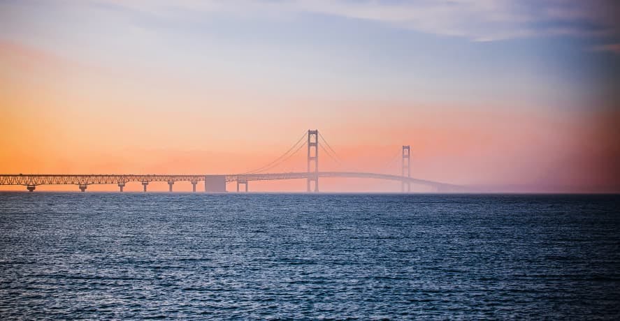 bridge over lake michigan