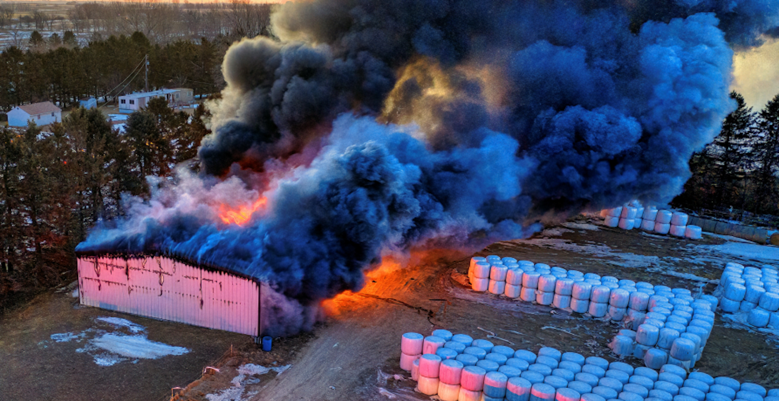 incendie dans un entrepôt