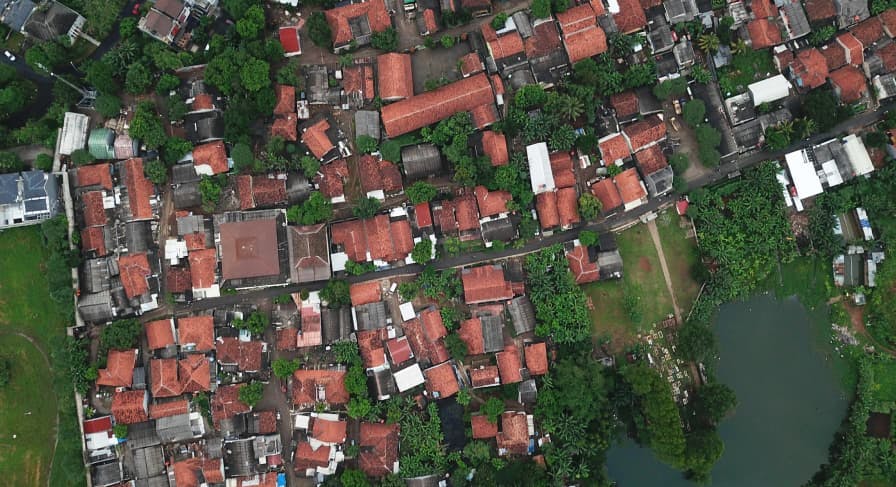 view of houses from suburbs