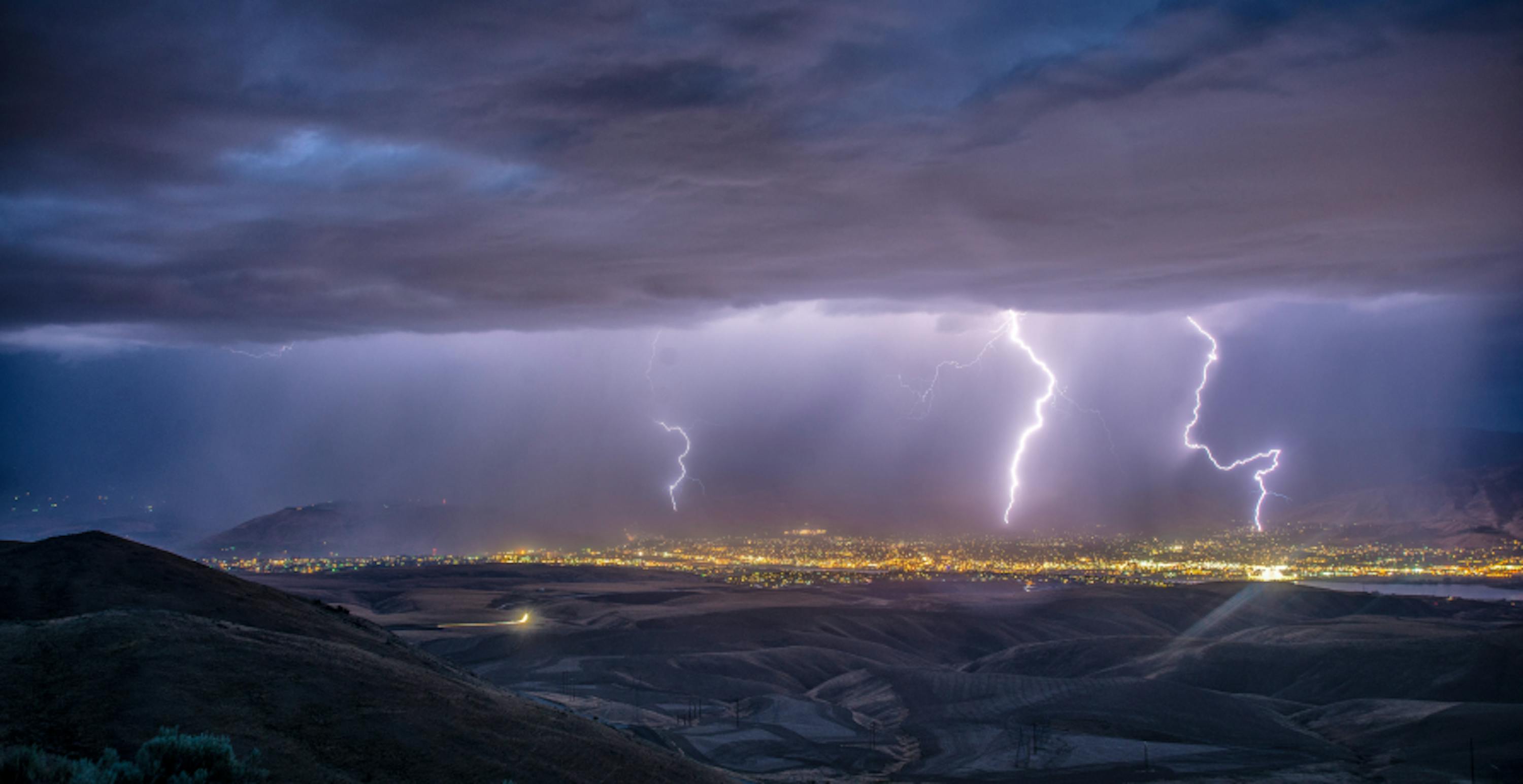 stormy sky with lightening