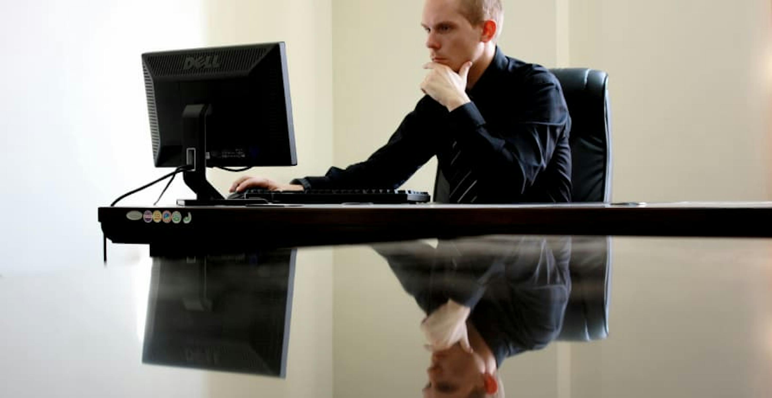 man using a computer