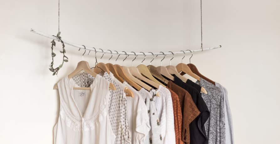 clothes hanging on rack