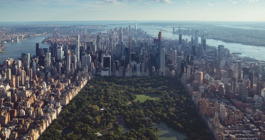 view of nyc from helicopters