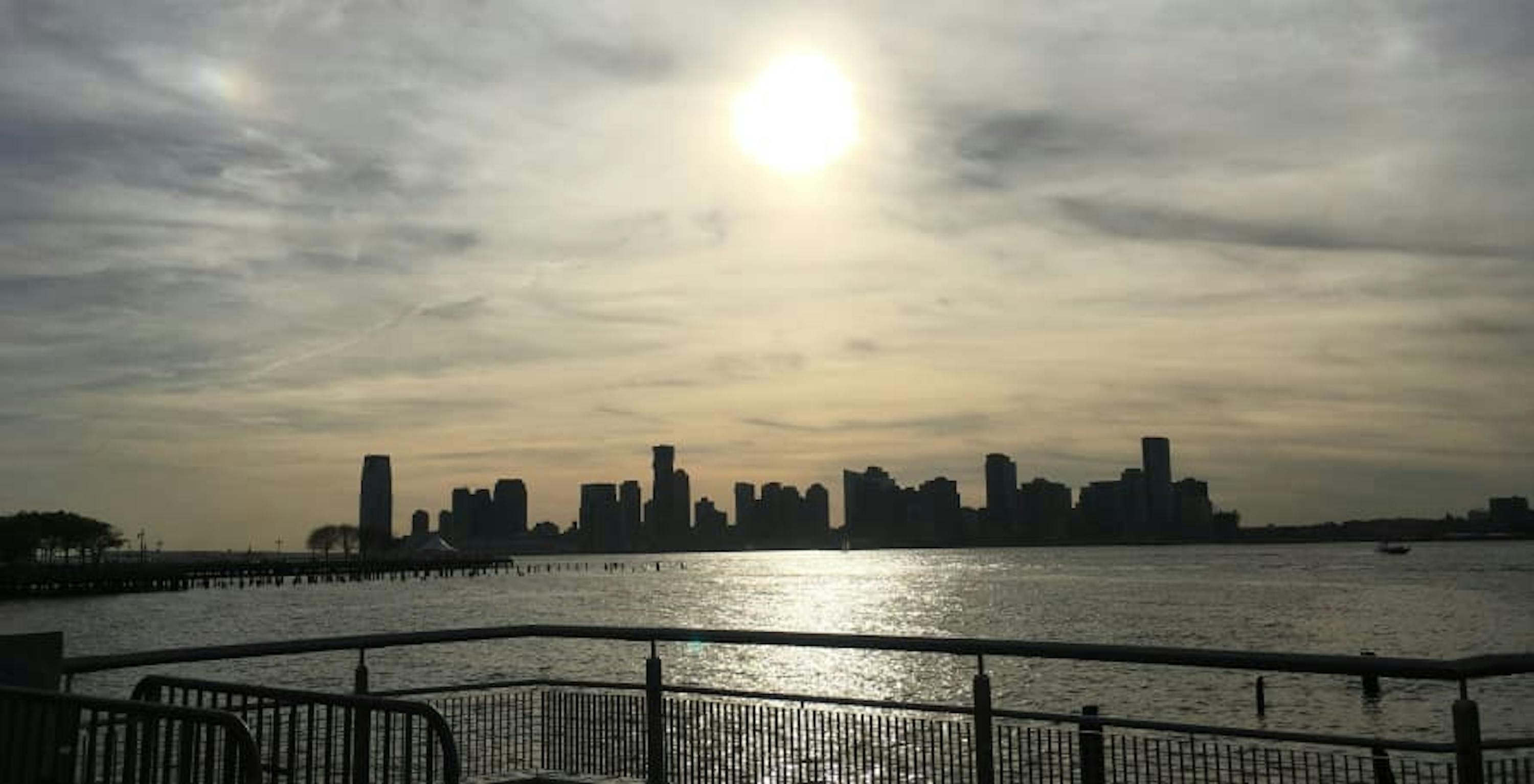 sunset from hudson river pier