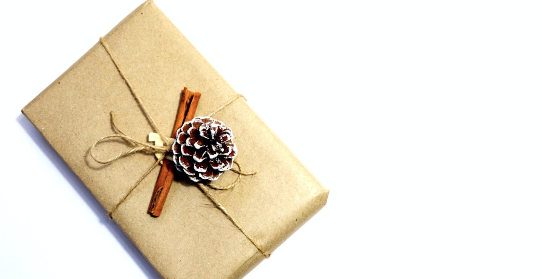 sustainably wrapped christmas gift